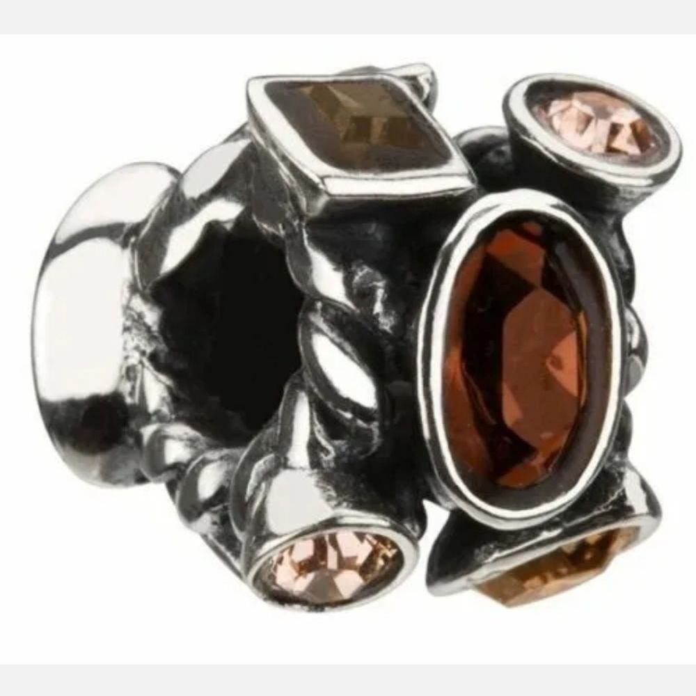 Brown Marquise 925 Sterling Silver Swarovski Crystals Charm for Pandora Bracelet